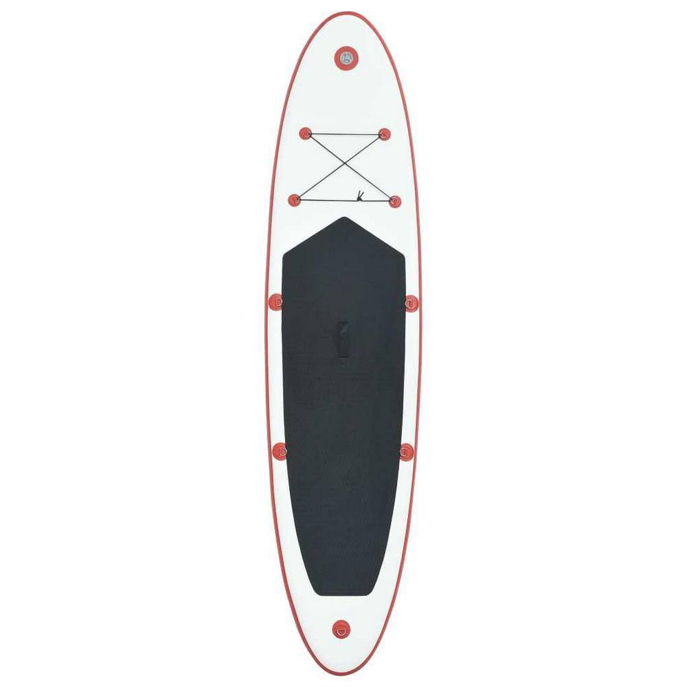 130 In. L X 28.3 In. W X 3.9 In. H White/Red Inflatable Surfboard Paddleboard Surfing Board with ISUP Accessories