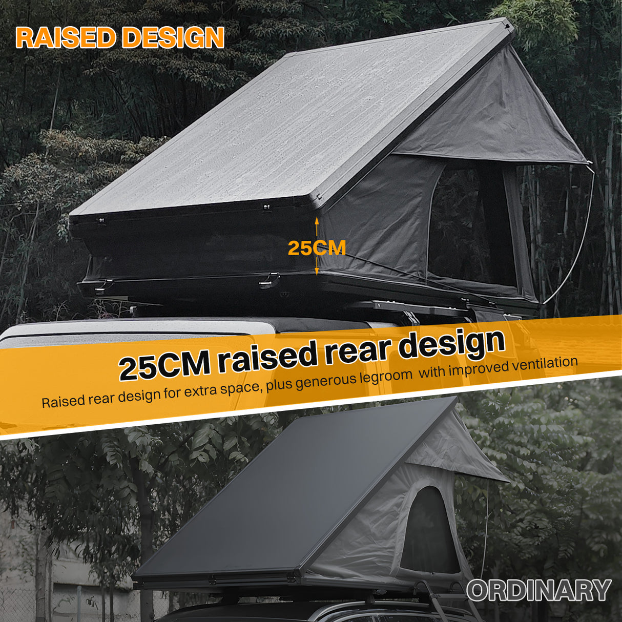 Roof Top Tent Hardshell Rooftop Tent for Van SUV Truck Car Overland Tent Camping for 2-3 Person with Ladder