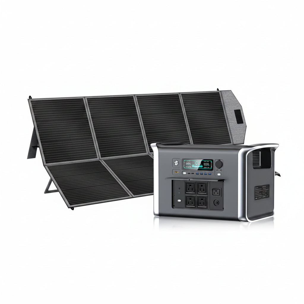 AP2000 2400W Portable Solar Generator 2048Wh Lifepo4 + 400W Flexible Solar Panel Camping Travel Portable Power Station