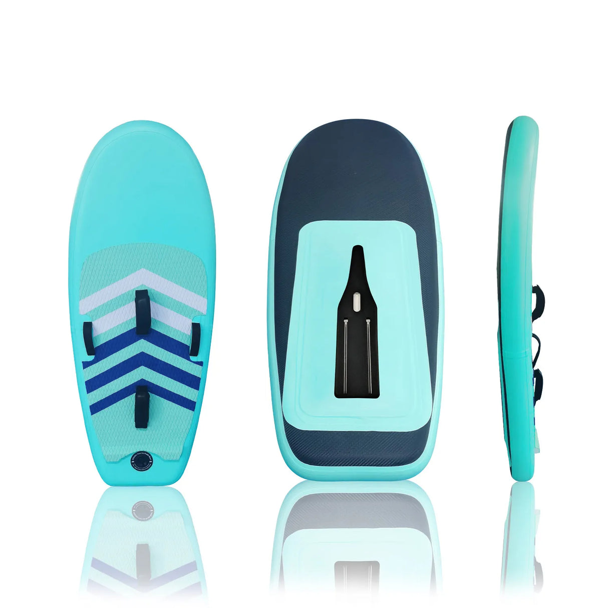 Adult Inflatable PVC Stand-Up Paddleboard SUP Water Paddleboard Soft Surf Board with Float and Slide Fins