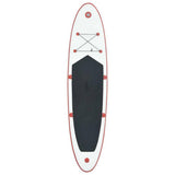 130 In. L X 28.3 In. W X 3.9 In. H White/Red Inflatable Surfboard Paddleboard Surfing Board with ISUP Accessories