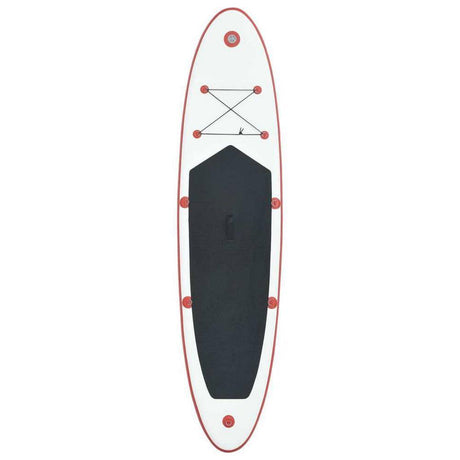 130 In. L X 28.3 In. W X 3.9 In. H White/Red Inflatable Surfboard Paddleboard Surfing Board with ISUP Accessories