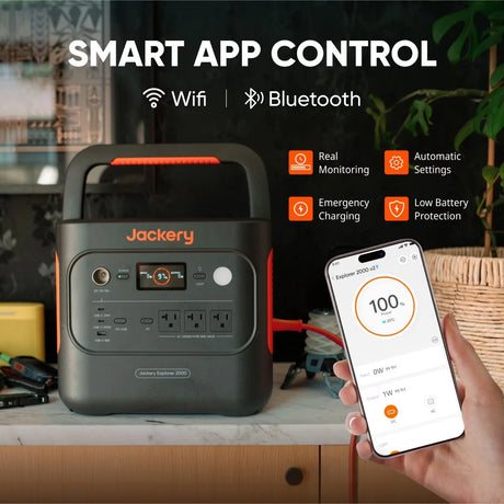 Explorer 2000V2 Portable Power Station with 200W Solar Panel,Solar Generator for Camping, Hiking, and Outdoor Energy Use