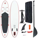 130 In. L X 28.3 In. W X 3.9 In. H White/Red Inflatable Surfboard Paddleboard Surfing Board with ISUP Accessories