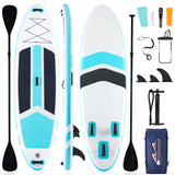 Inflatable Stand up Paddle Boards 10 Ft 5 in with Premium SUP Paddle Board Accessories, Wide Stable Design, Non-Slip Comfort Deck for Youth & Adults，Gray Blue
