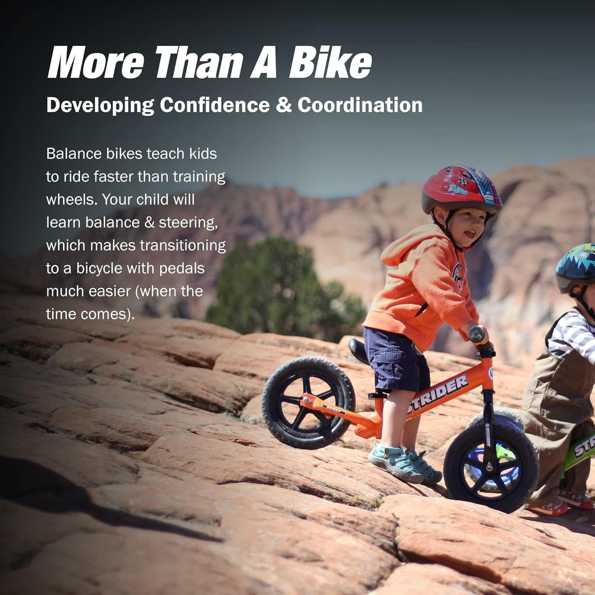 12” Sport Bike - No Pedal Balance Bicycle for Kids 1 to 4 Years - Includes Safety Pad, Padded Seat, Mini Grips & Flat-Free Tires - Tool-Free Assembly & Adjustments