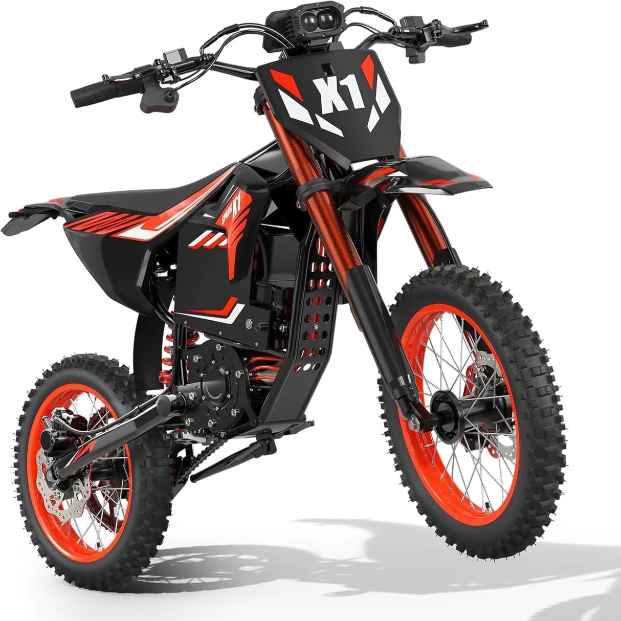Electric Dirt Bike for Teens Adults, 4500W Peak Ebike, 60V 28.8Ah with 50MPH & 60 Miles Electric Mountain Bikes, 14"/12" Off-Road Tire E-Bike, Dual Hydraulic Brakes, Full Suspension, UL2849 Compliant