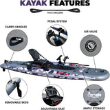 Pedal Drive Inflatable Fishing Kayak
