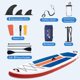 Inflatable Stand up Paddle Boards 10 Ft 5 in with Premium SUP Paddle Board Accessories, Wide Stable Design, Non-Slip Comfort Deck for Youth & Adults，Blue Orange