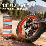 Electric Dirt Bike for Teens Adults, 4500W Peak Ebike, 60V 28.8Ah with 50MPH & 60 Miles Electric Mountain Bikes, 14"/12" Off-Road Tire E-Bike, Dual Hydraulic Brakes, Full Suspension, UL2849 Compliant