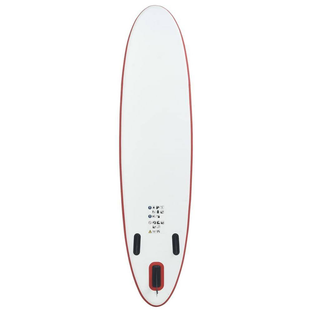 130 In. L X 28.3 In. W X 3.9 In. H White/Red Inflatable Surfboard Paddleboard Surfing Board with ISUP Accessories