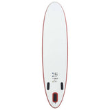 130 In. L X 28.3 In. W X 3.9 In. H White/Red Inflatable Surfboard Paddleboard Surfing Board with ISUP Accessories
