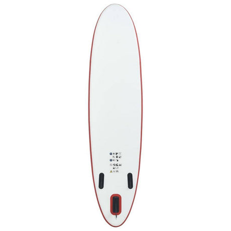 130 In. L X 28.3 In. W X 3.9 In. H White/Red Inflatable Surfboard Paddleboard Surfing Board with ISUP Accessories