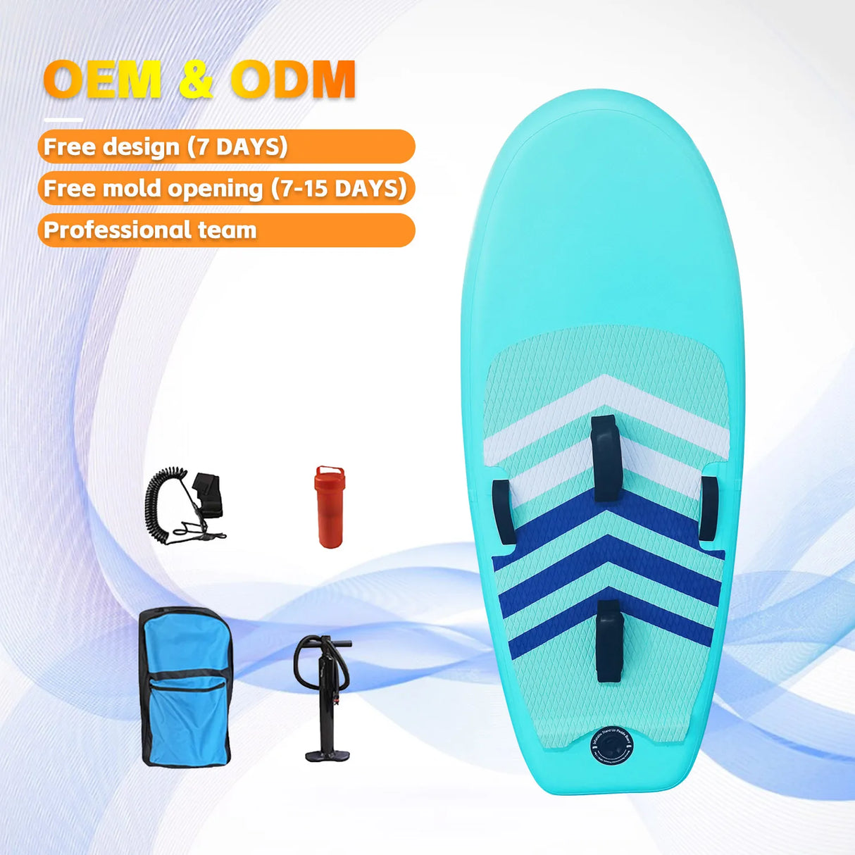 Adult Inflatable PVC Stand-Up Paddleboard SUP Water Paddleboard Soft Surf Board with Float and Slide Fins