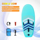 Adult Inflatable PVC Stand-Up Paddleboard SUP Water Paddleboard Soft Surf Board with Float and Slide Fins